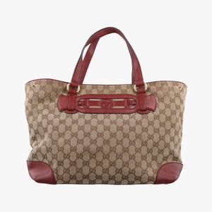 Secondhand Gucci GG Canvas Sherry Red×Beige canvas×leather 296850 handbag | stylenewstar