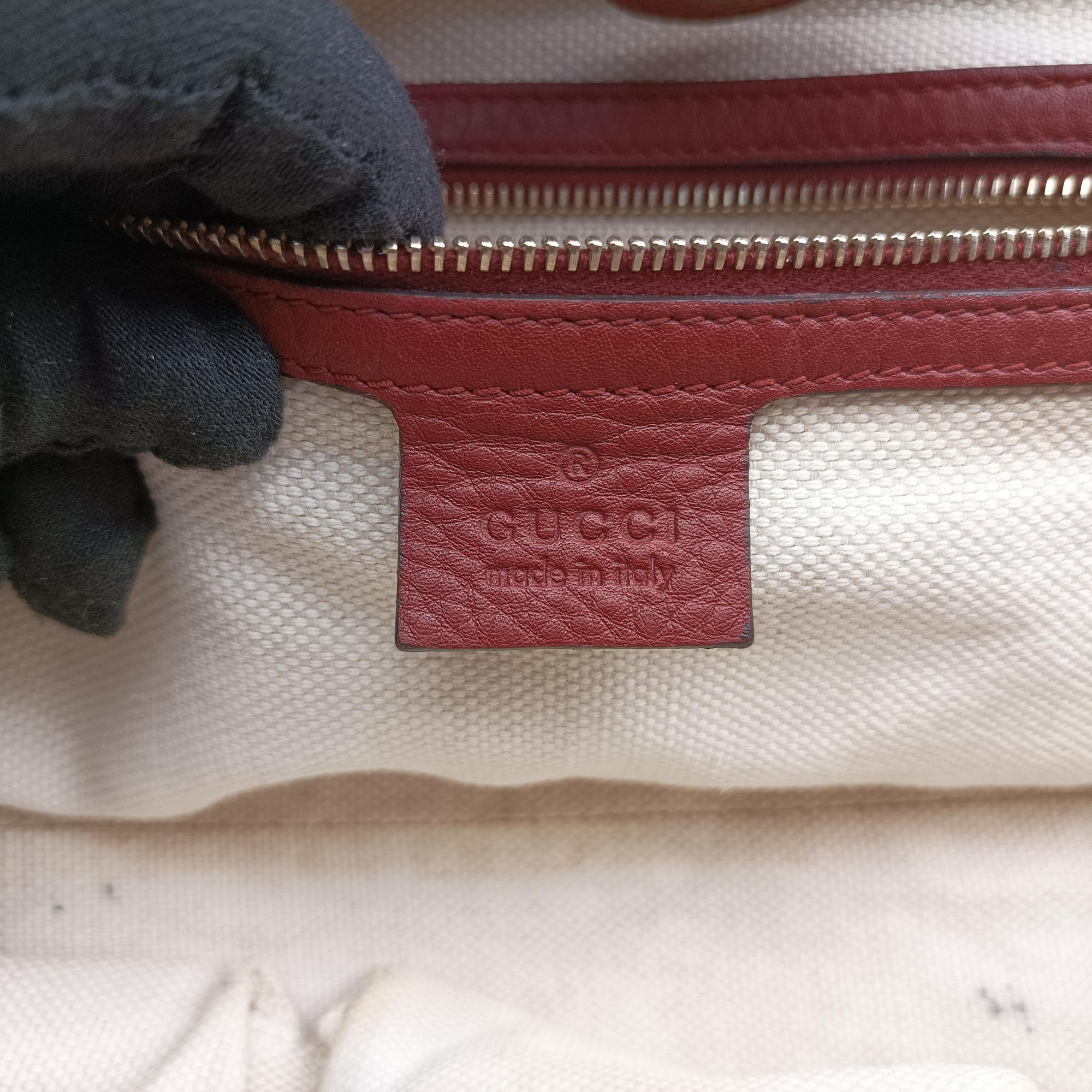Secondhand Gucci GG Canvas Sherry Red×Beige canvas×leather 296850 handbag | stylenewstar