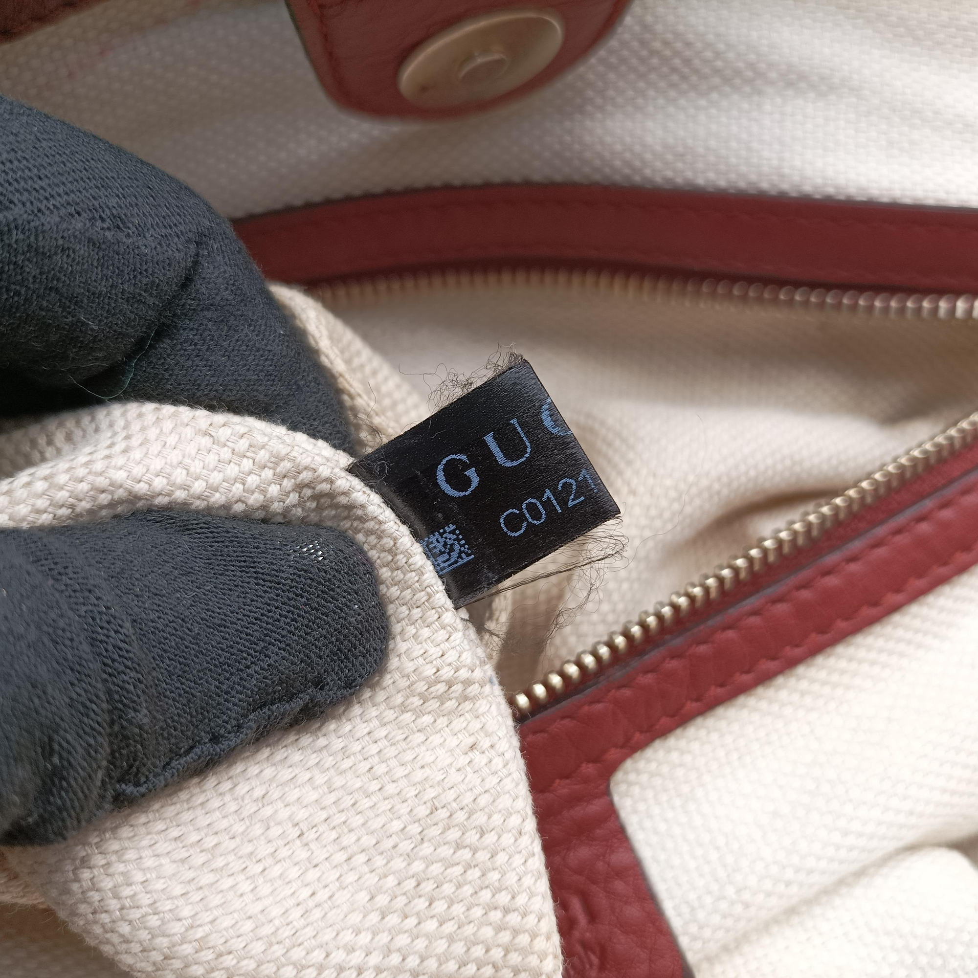 Secondhand Gucci GG Canvas Sherry Red×Beige canvas×leather 296850 handbag | stylenewstar