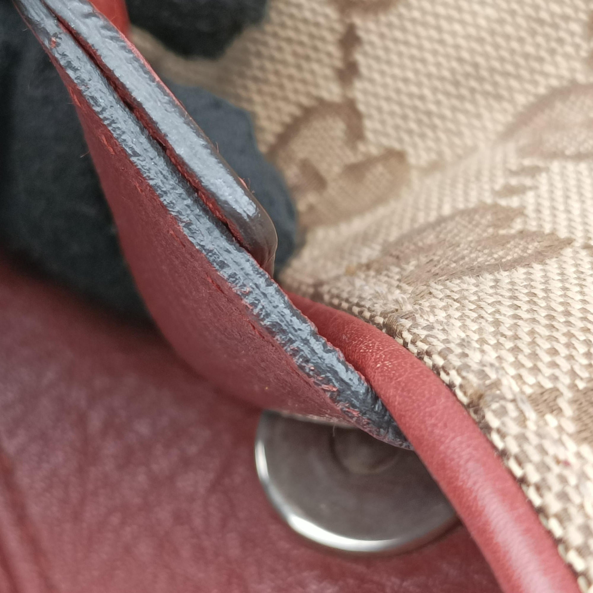 Secondhand Gucci GG Canvas Sherry Red×Beige canvas×leather 296850 handbag | stylenewstar