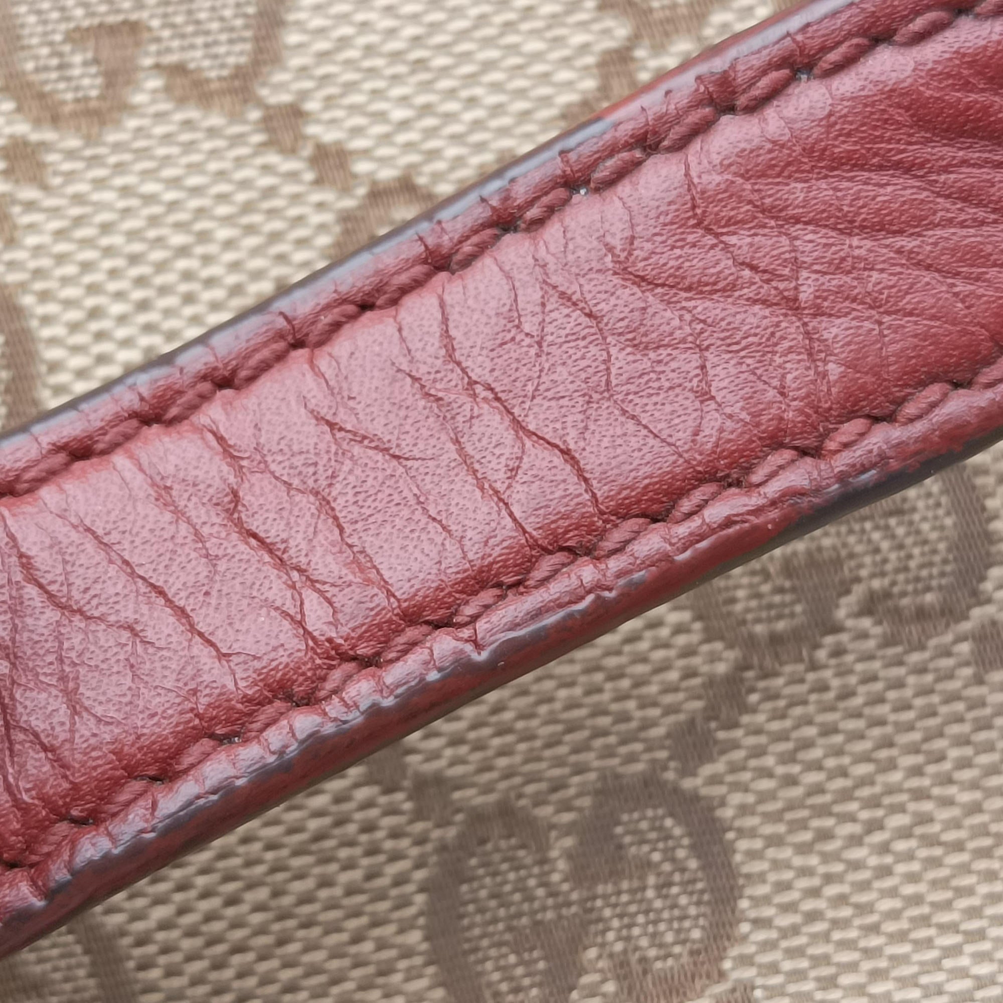 Secondhand Gucci GG Canvas Sherry Red×Beige canvas×leather 296850 handbag | stylenewstar