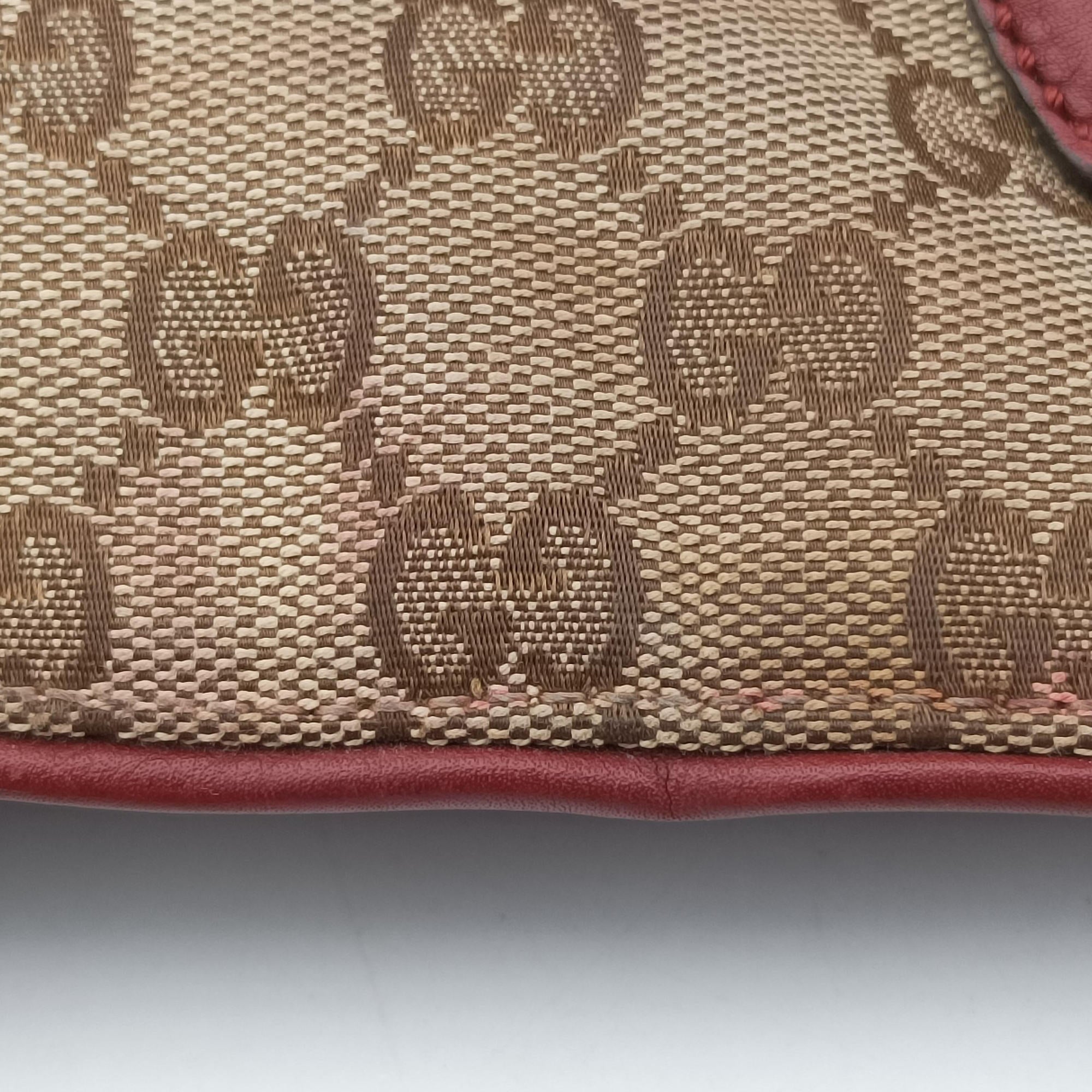 Secondhand Gucci GG Canvas Sherry Red×Beige canvas×leather 296850 handbag | stylenewstar