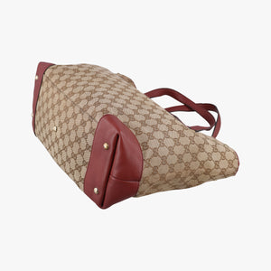 Secondhand Gucci GG Canvas Sherry Red×Beige canvas×leather 296850 handbag | stylenewstar