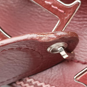Pre-owned Christian Dior Romantic Flowers Burgundy Leather  shoulderbag | stylenewstar