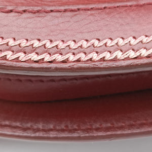 Pre-owned Christian Dior Romantic Flowers Burgundy Leather  shoulderbag | stylenewstar
