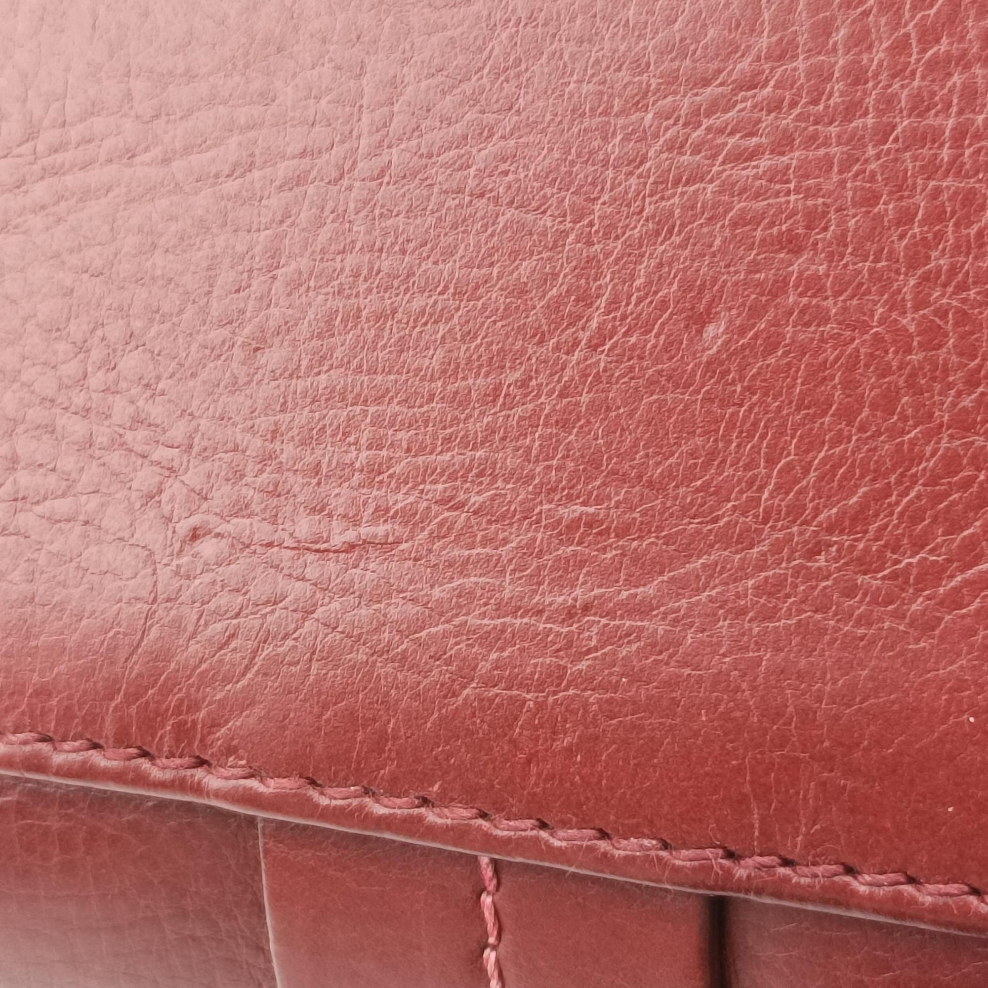 Pre-owned Christian Dior Romantic Flowers Burgundy Leather  shoulderbag | stylenewstar