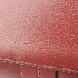 Pre-owned Christian Dior Romantic Flowers Burgundy Leather  shoulderbag | stylenewstar