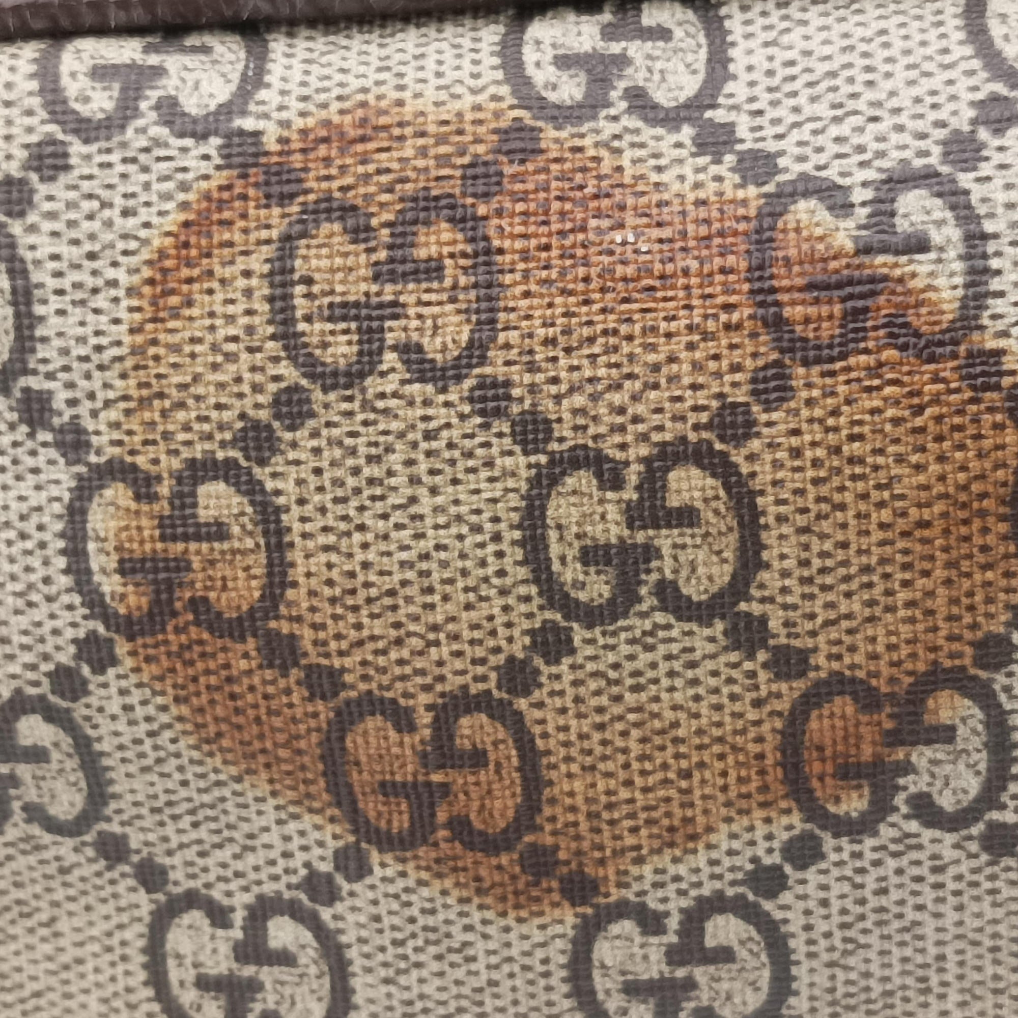 Pre-owned Gucci GG Supreme Bosco PATCHED beige×Multicolour PVC coated canvas 473887 handbag | stylenewstar