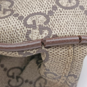 Pre-owned Gucci GG Supreme Bosco PATCHED beige×Multicolour PVC coated canvas 473887 handbag | stylenewstar
