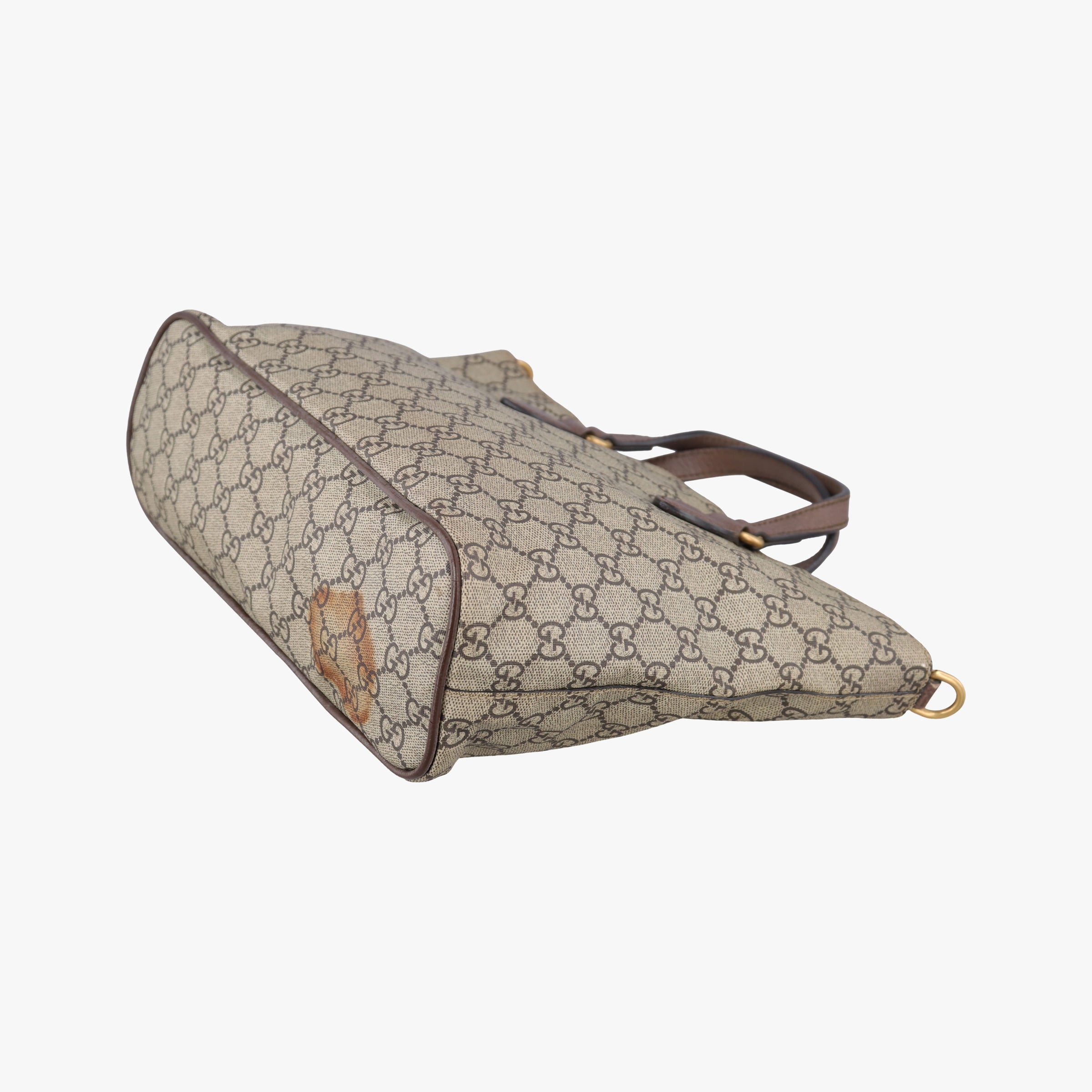 Pre-owned Gucci GG Supreme Bosco PATCHED beige×Multicolour PVC coated canvas 473887 handbag | stylenewstar