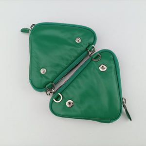 Vintage Prada triangle mini Green Leather  shoulderbag | stylenewstar