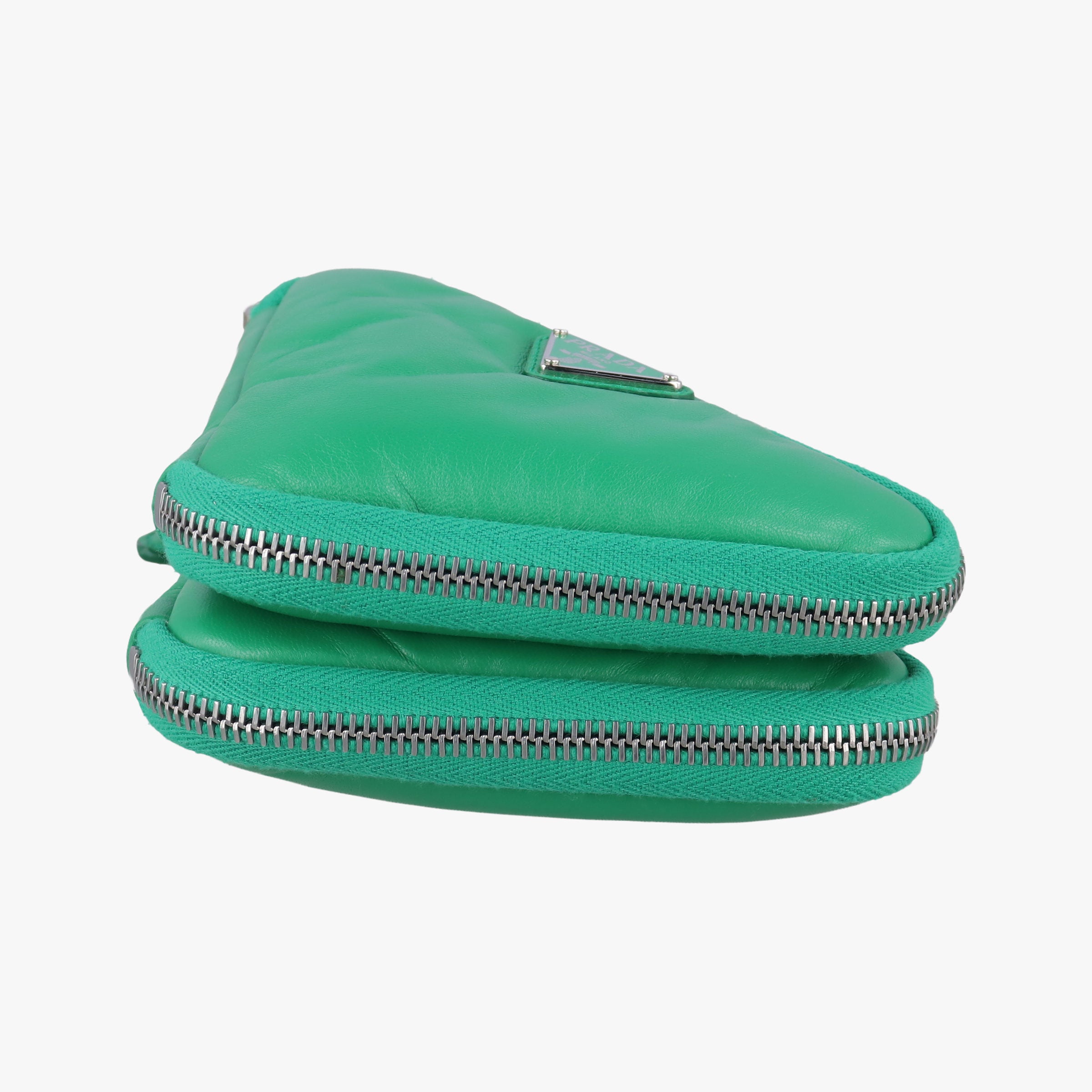 Vintage Prada triangle mini Green Leather  shoulderbag | stylenewstar