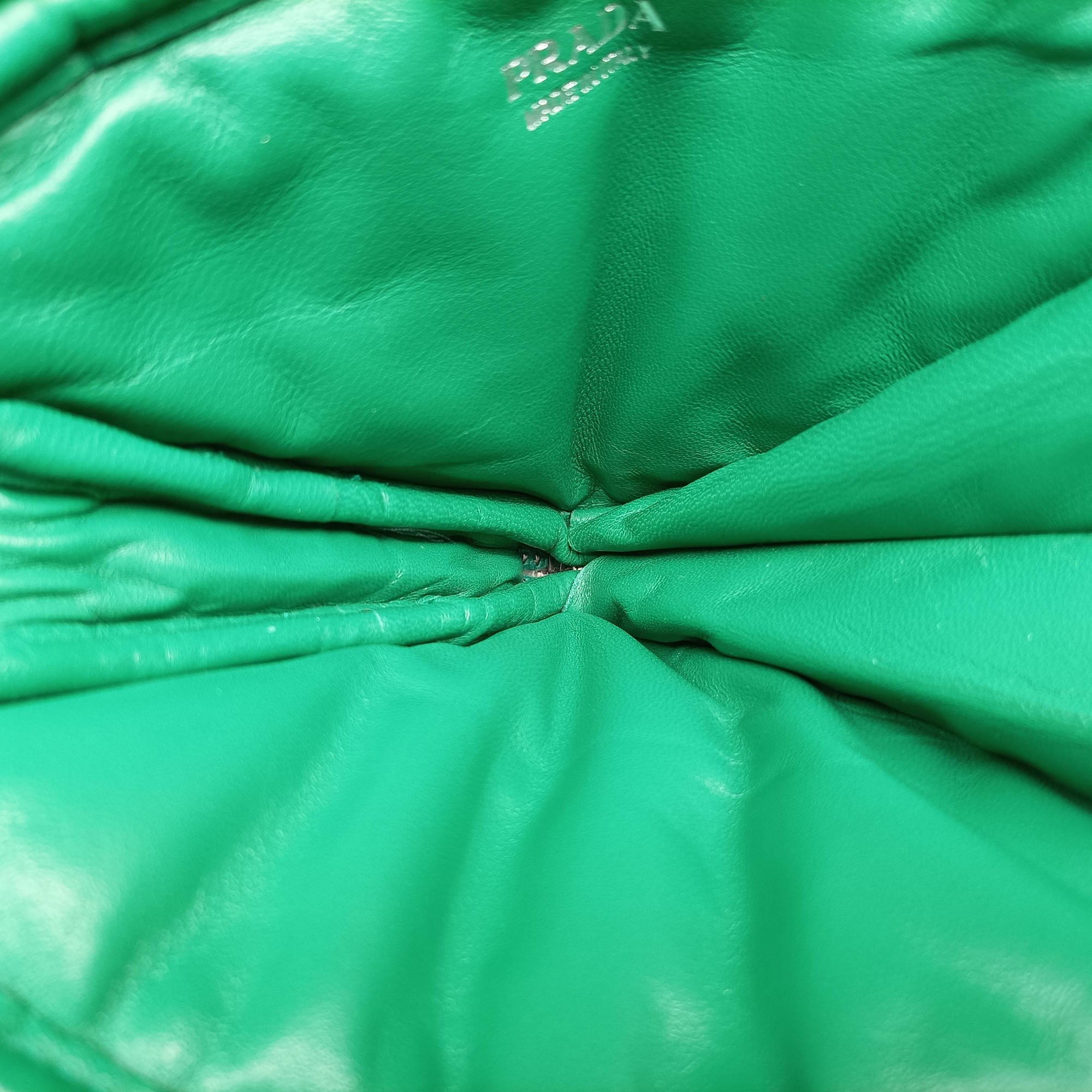 Vintage Prada triangle mini Green Leather  shoulderbag | stylenewstar
