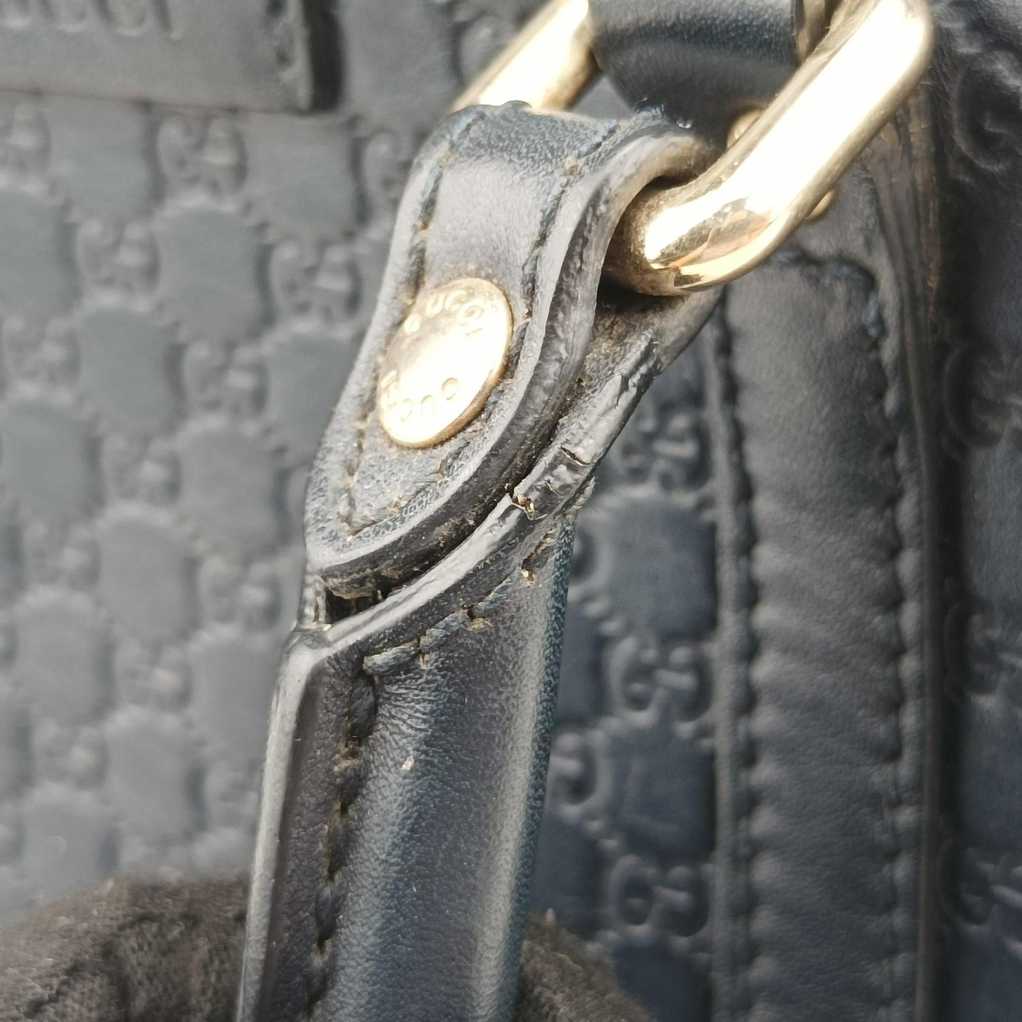 Pre-owned Gucci Microguccissima Navy Leather 510289 shoulderbag | stylenewstar
