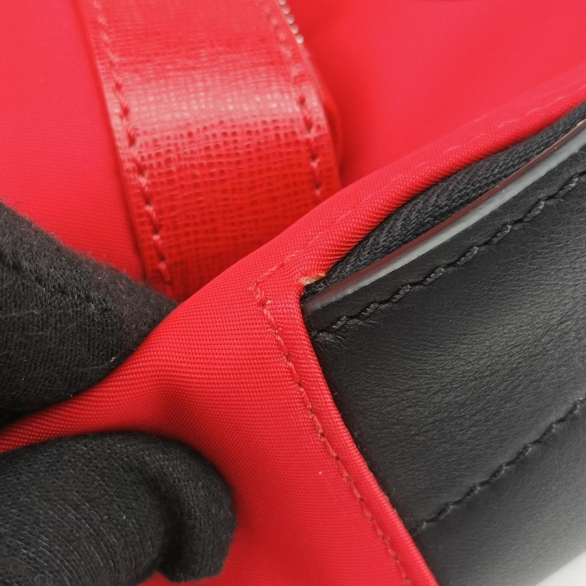 Pre-owned Fendi monster bag bugs Red x Black Nylon x leather 7VZ012 backpack/rucksack | stylenewstar