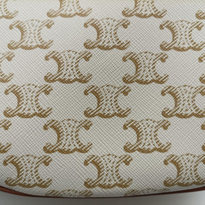 Pre-owned Celine Triomphe AVA White PVC coated canvas  shoulderbag | stylenewstar