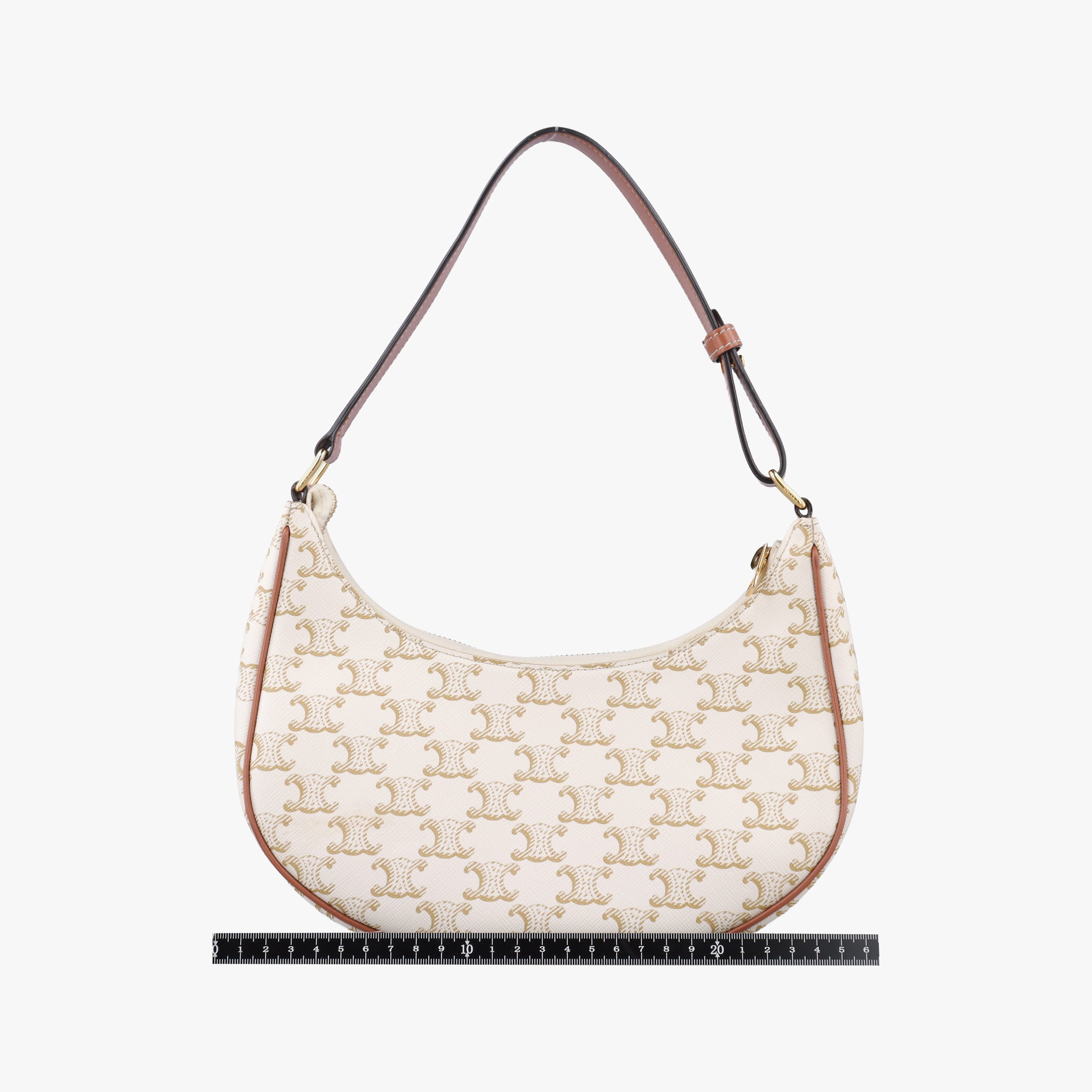 Pre-owned Celine Triomphe AVA White PVC coated canvas  shoulderbag | stylenewstar