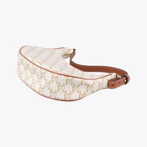 Pre-owned Celine Triomphe AVA White PVC coated canvas  shoulderbag | stylenewstar
