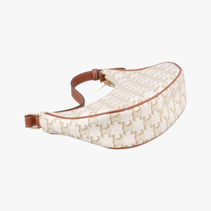 Pre-owned Celine Triomphe AVA White PVC coated canvas  shoulderbag | stylenewstar