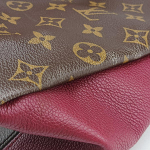 Pre-owned Louis Vuitton PALLAS Brown×RAISIN Monogram Canvas×calf leather M42810 shoulderbag | stylenewstar