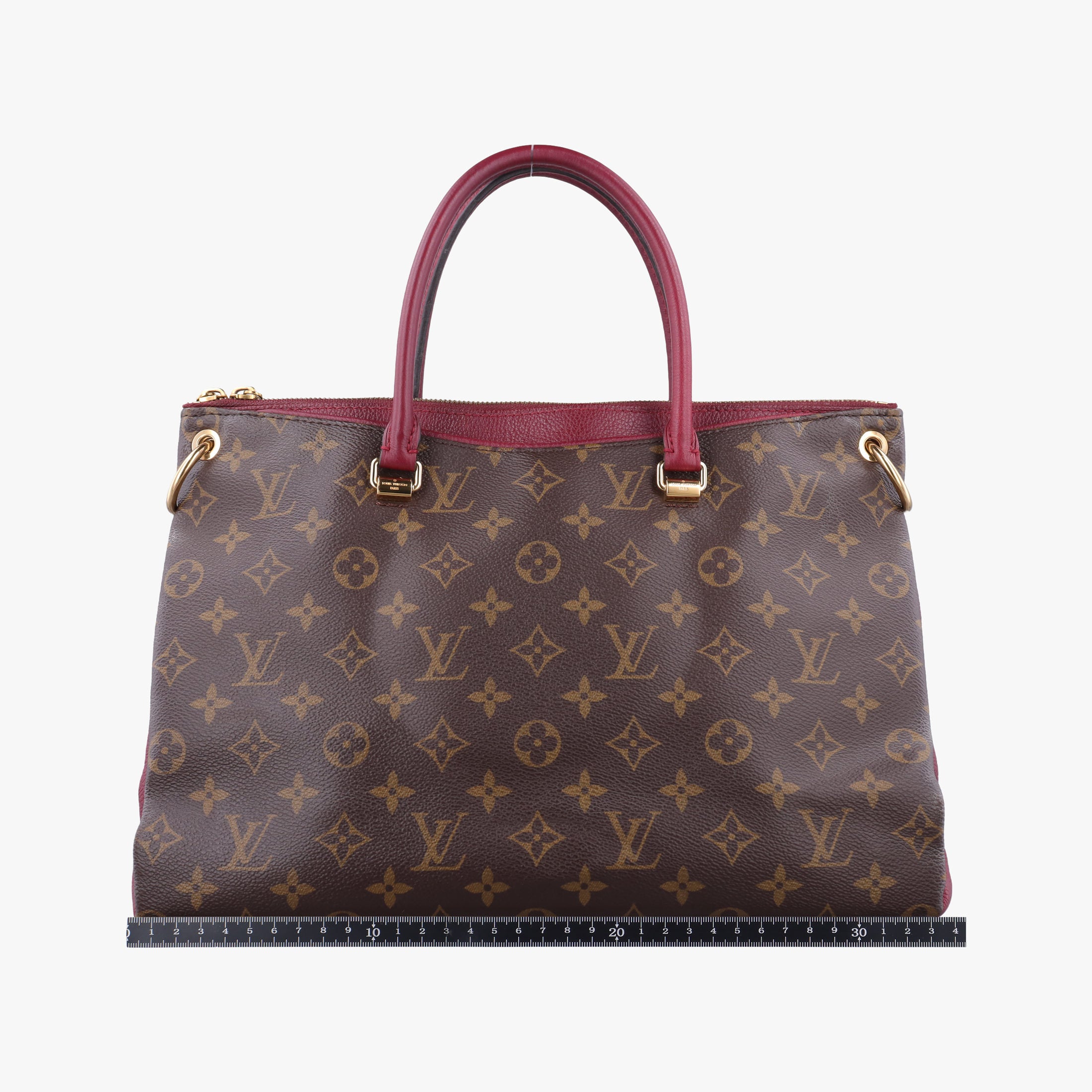 Pre-owned Louis Vuitton PALLAS Brown×RAISIN Monogram Canvas×calf leather M42810 shoulderbag | stylenewstar