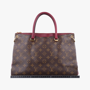 Pre-owned Louis Vuitton PALLAS Brown×RAISIN Monogram Canvas×calf leather M42810 shoulderbag | stylenewstar
