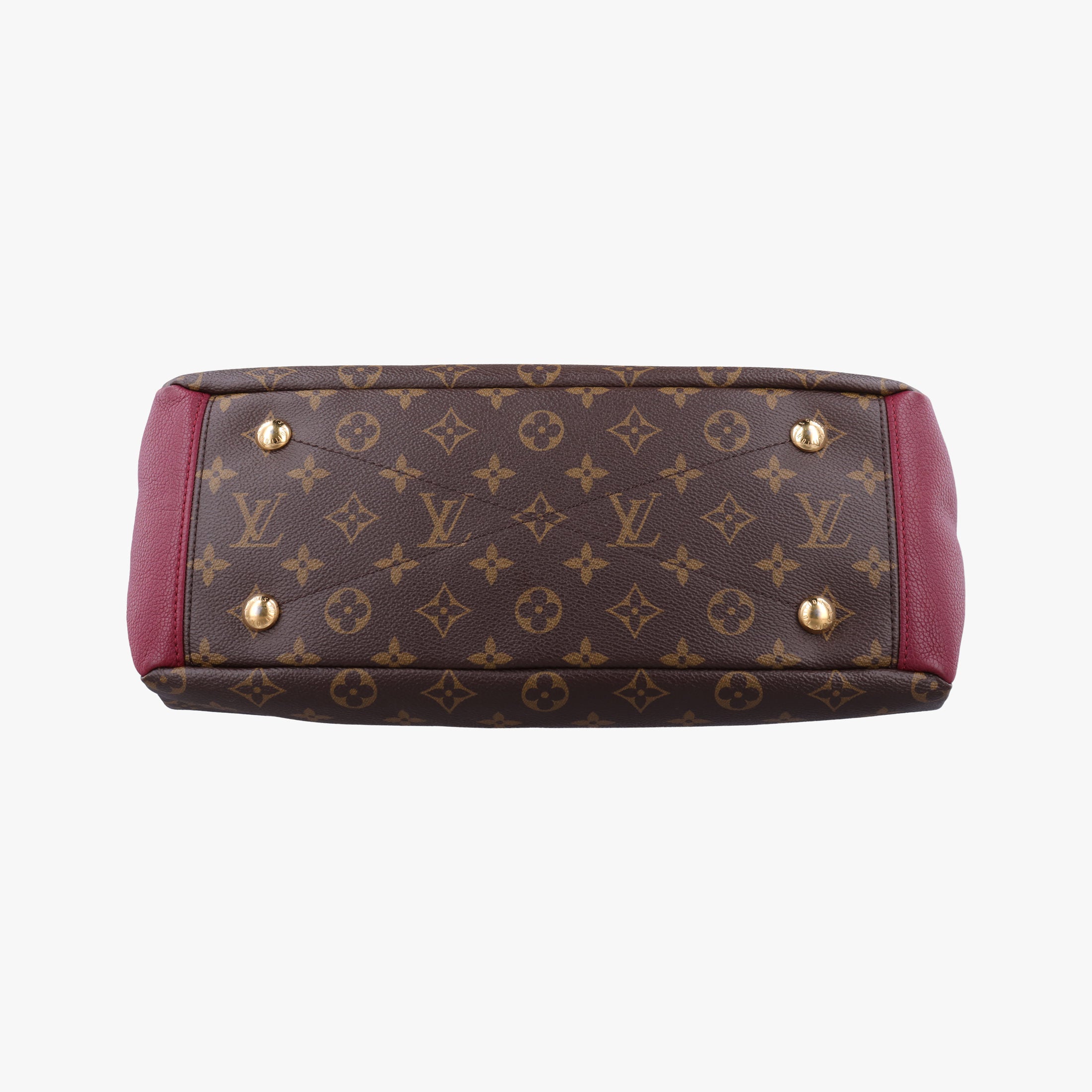 Pre-owned Louis Vuitton PALLAS Brown×RAISIN Monogram Canvas×calf leather M42810 shoulderbag | stylenewstar