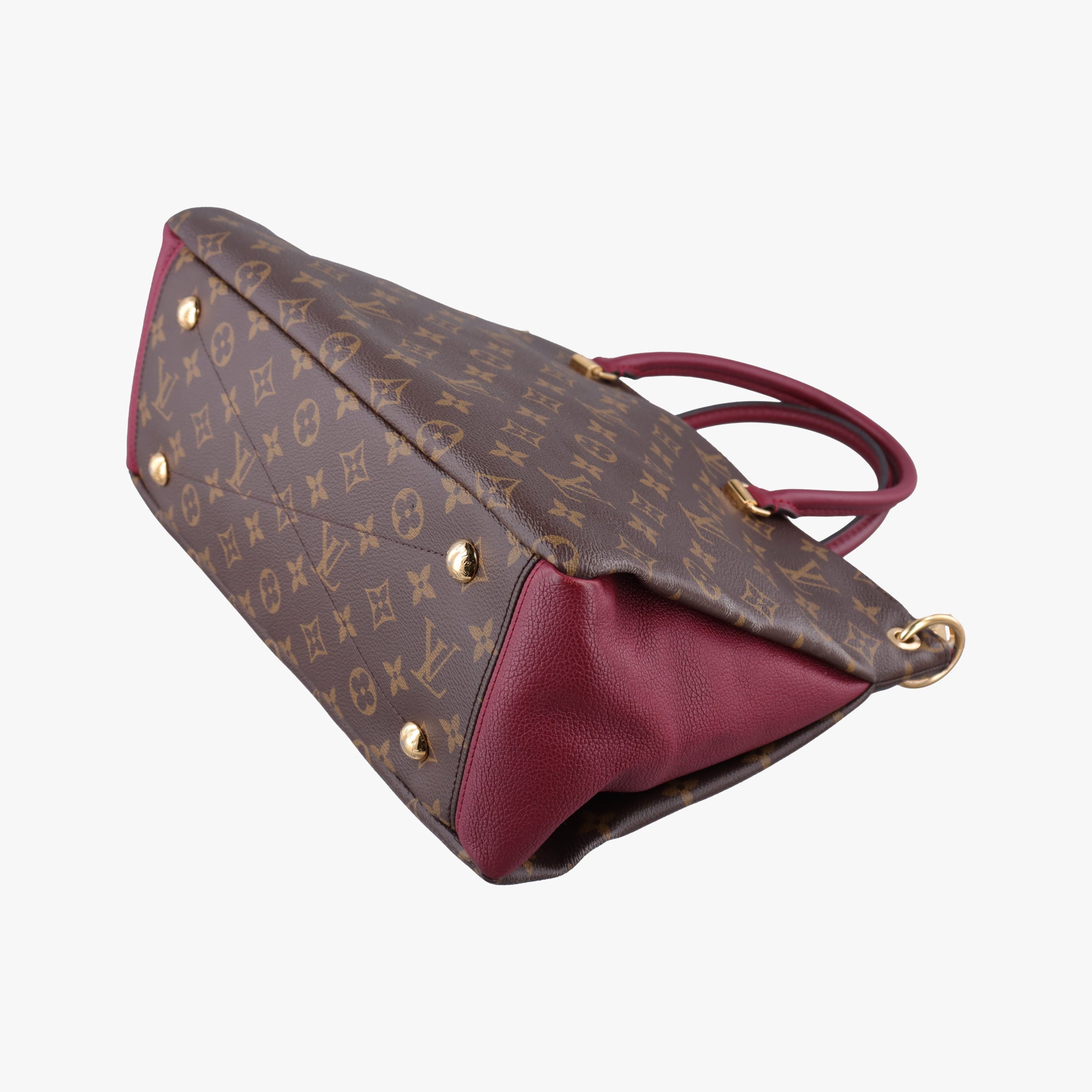 Pre-owned Louis Vuitton PALLAS Brown×RAISIN Monogram Canvas×calf leather M42810 shoulderbag | stylenewstar