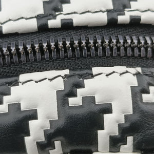 Pre-owned Christian Dior Houndstooth vanity bag Black and White Leather  shoulderbag | stylenewstar
