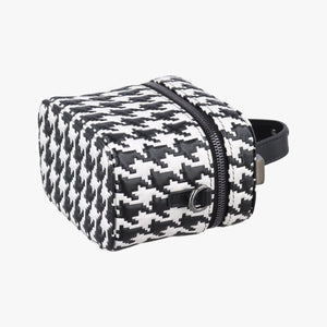 Pre-owned Christian Dior Houndstooth vanity bag Black and White Leather  shoulderbag | stylenewstar