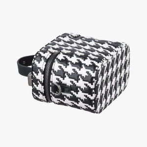 Pre-owned Christian Dior Houndstooth vanity bag Black and White Leather  shoulderbag | stylenewstar