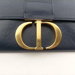 Pre-owned Christian Dior 30 Montaigne Navy leather  shoulderbag | stylenewstar