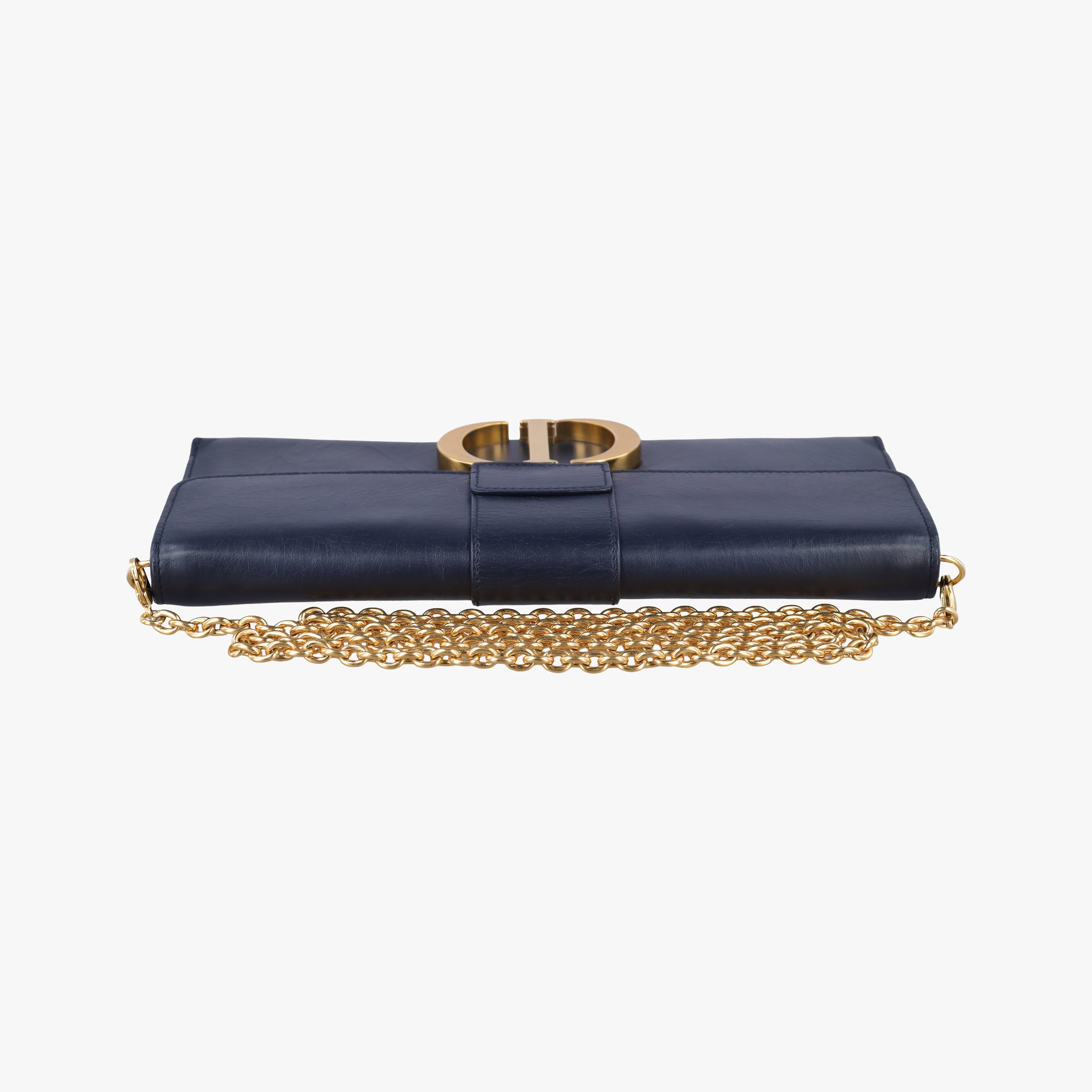 Pre-owned Christian Dior 30 Montaigne Navy leather  shoulderbag | stylenewstar