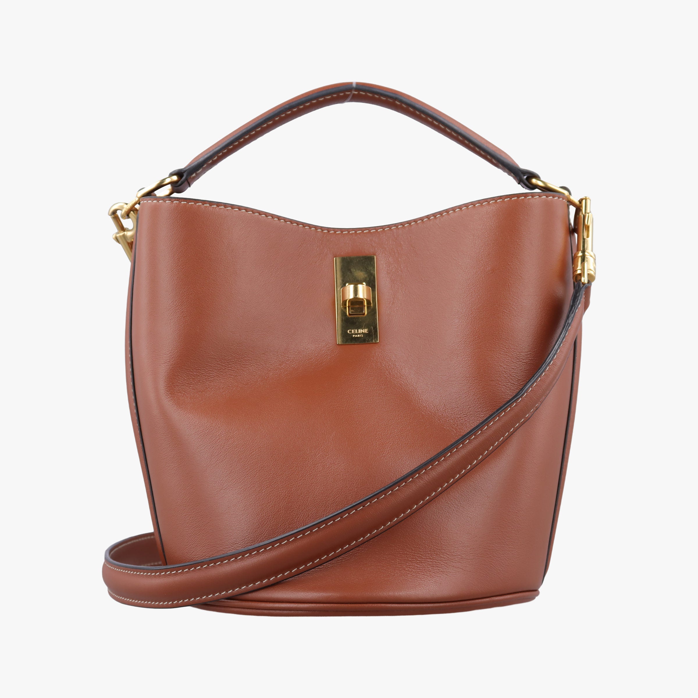 Vintage Celine Bucket 16 Brown Leather 195573 shoulderbag | stylenewstar