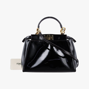 Pre-owned Fendi PEEKABOO Black Patent 8BN244 shoulderbag | stylenewstar