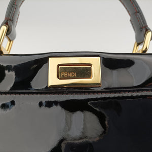 Pre-owned Fendi PEEKABOO Black Patent 8BN244 shoulderbag | stylenewstar
