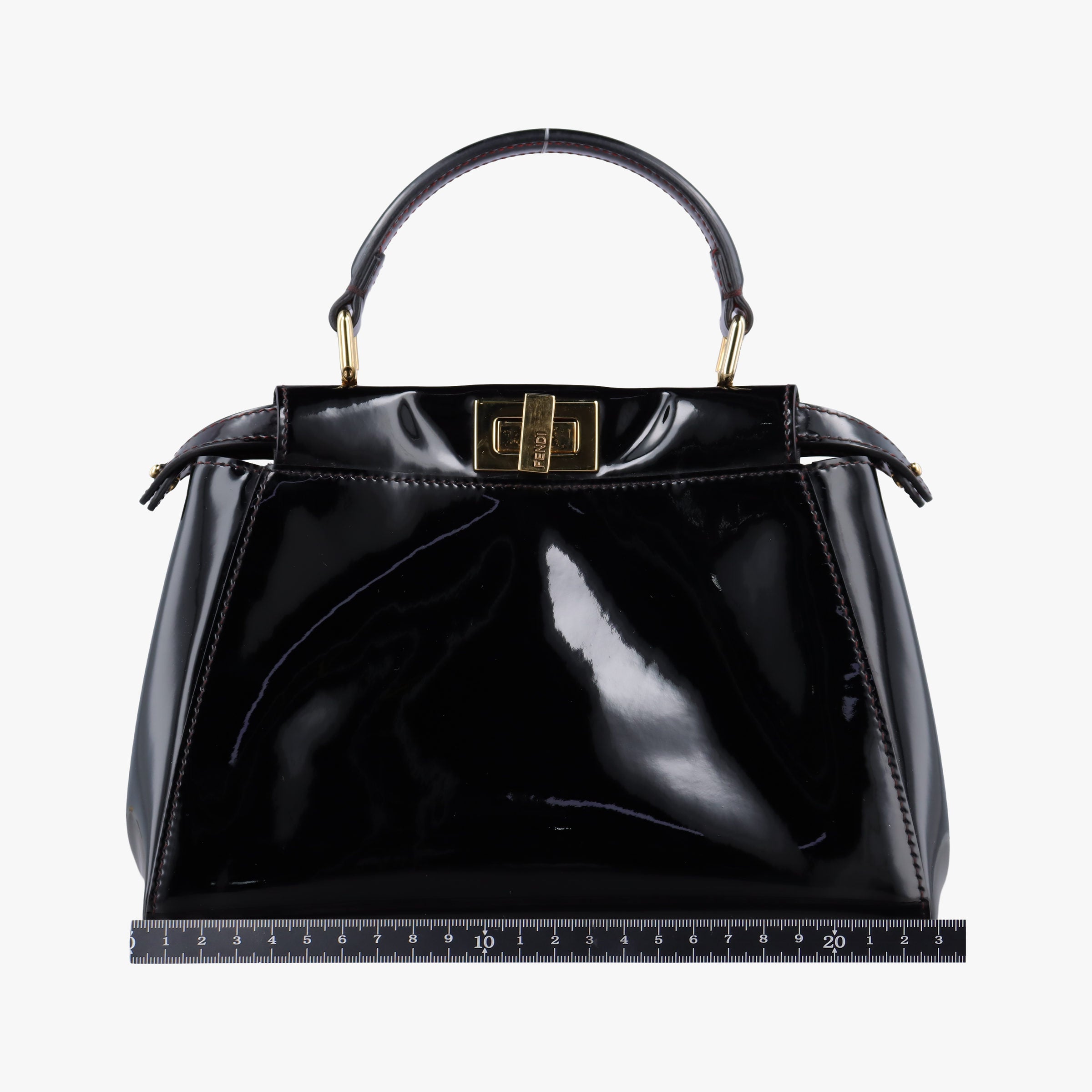 Pre-owned Fendi PEEKABOO Black Patent 8BN244 shoulderbag | stylenewstar