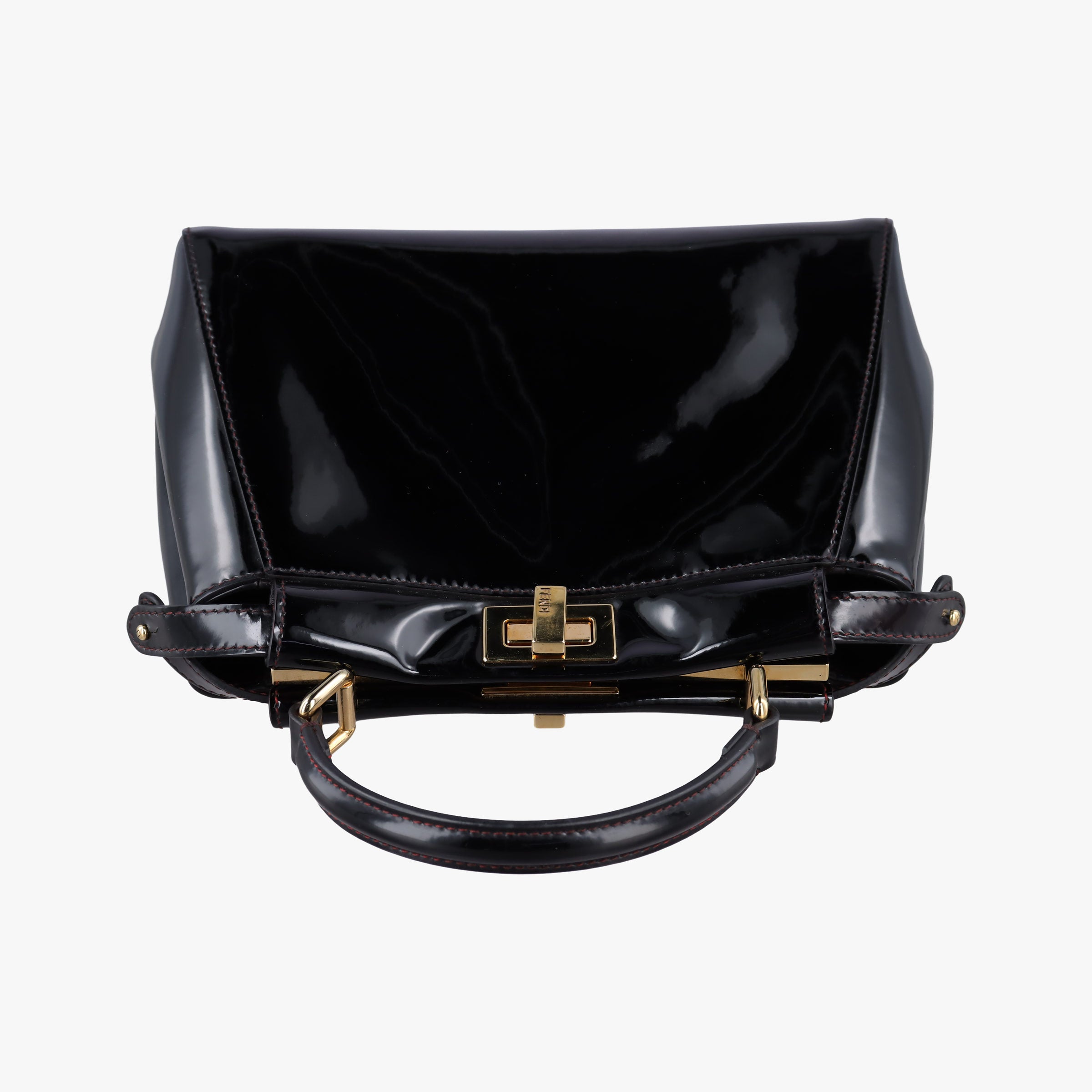 Pre-owned Fendi PEEKABOO Black Patent 8BN244 shoulderbag | stylenewstar