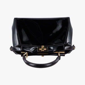 Pre-owned Fendi PEEKABOO Black Patent 8BN244 shoulderbag | stylenewstar