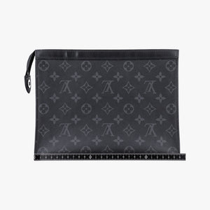 Pre-owned Louis Vuitton Pochette Voyage MM Pacific Blue Monogram Eclipse PVC Coated Canvas M61692 clutchbag | stylenewstar