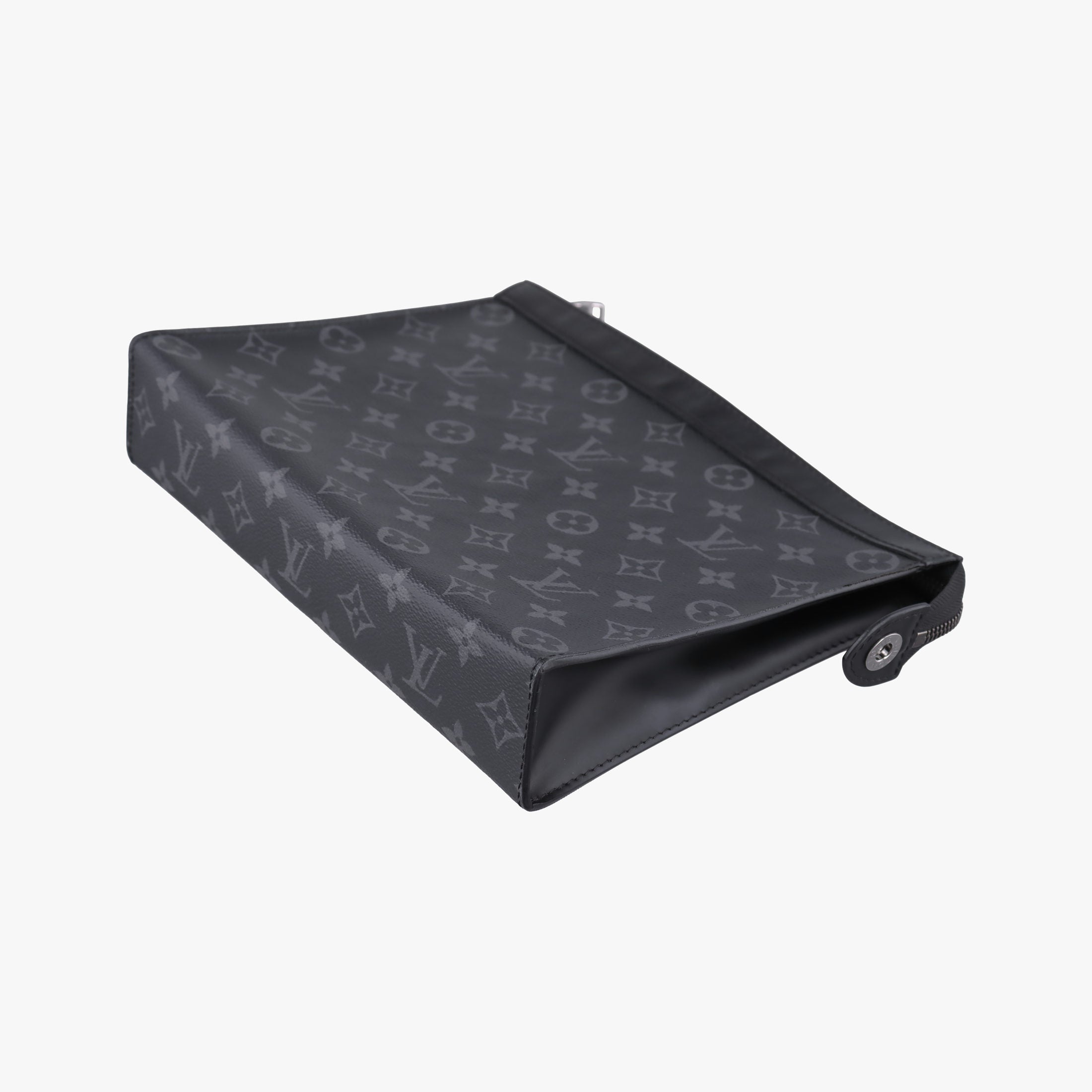 Pre-owned Louis Vuitton Pochette Voyage MM Pacific Blue Monogram Eclipse PVC Coated Canvas M61692 clutchbag | stylenewstar