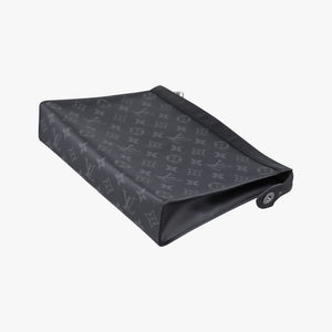 Pre-owned Louis Vuitton Pochette Voyage MM Pacific Blue Monogram Eclipse PVC Coated Canvas M61692 clutchbag | stylenewstar