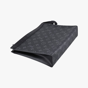 Pre-owned Louis Vuitton Pochette Voyage MM Pacific Blue Monogram Eclipse PVC Coated Canvas M61692 clutchbag | stylenewstar