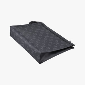 Pre-owned Louis Vuitton Pochette Voyage MM Pacific Blue Monogram Eclipse PVC Coated Canvas M61692 clutchbag | stylenewstar