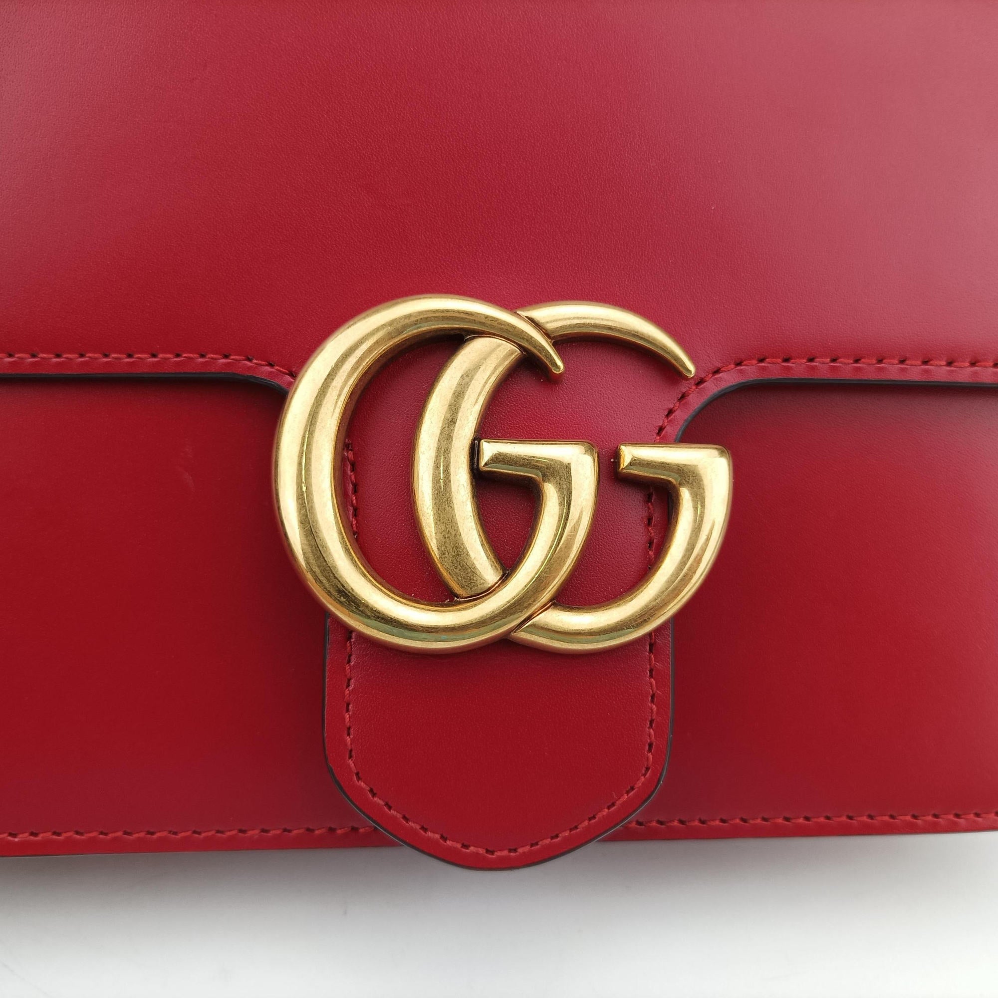 Vintage Gucci GG Marmont Red Leather 431384 shoulderbag | stylenewstar