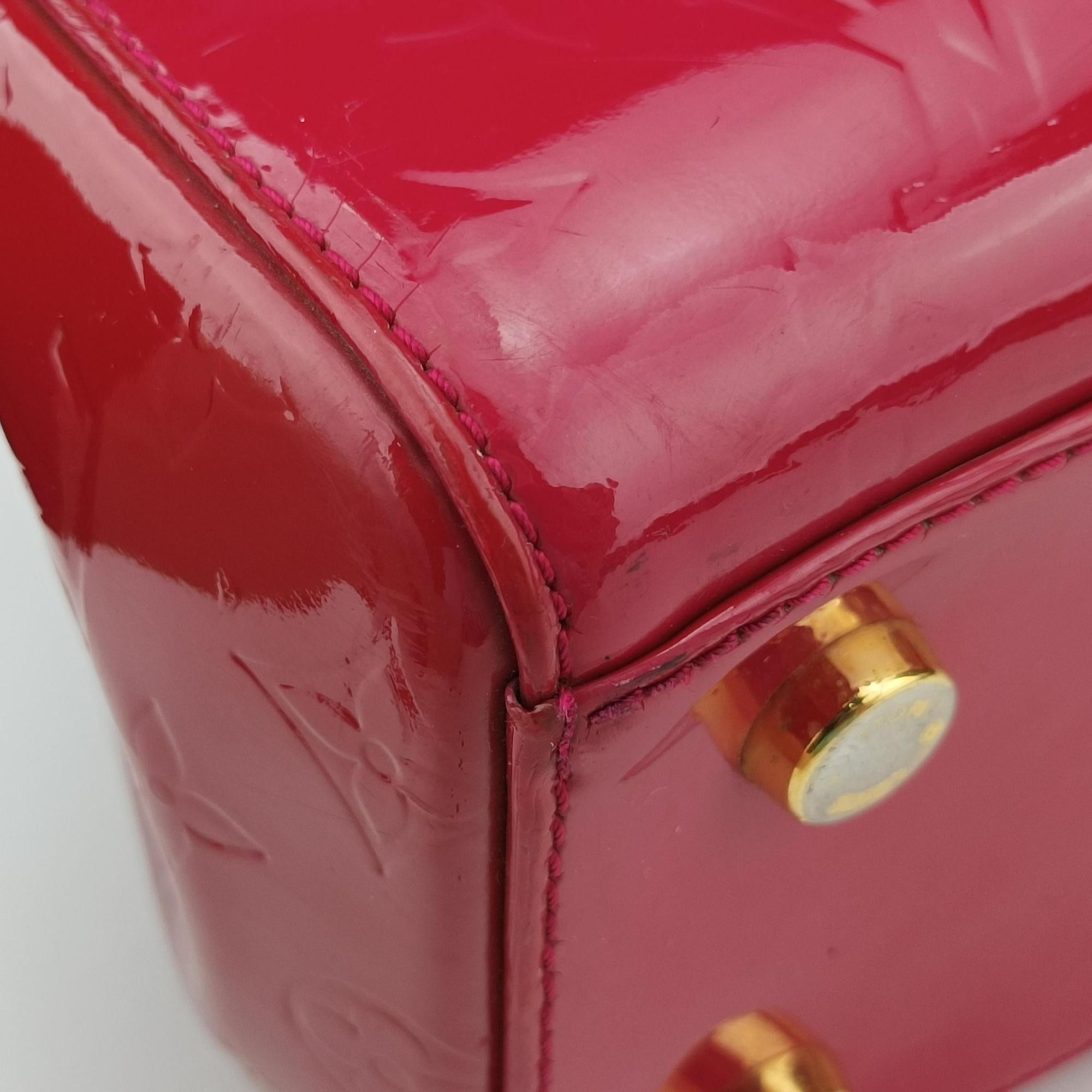 Pre-owned Louis Vuitton Brea MM ROSE INDIEN Vernis M91798 handbag | stylenewstar