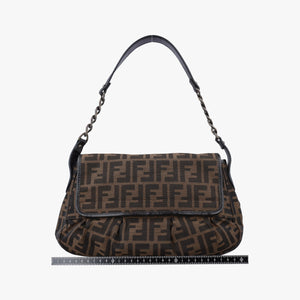 Secondhand Fendi B bag zucca Brown canvas×leather 8BR551 shoulderbag | stylenewstar