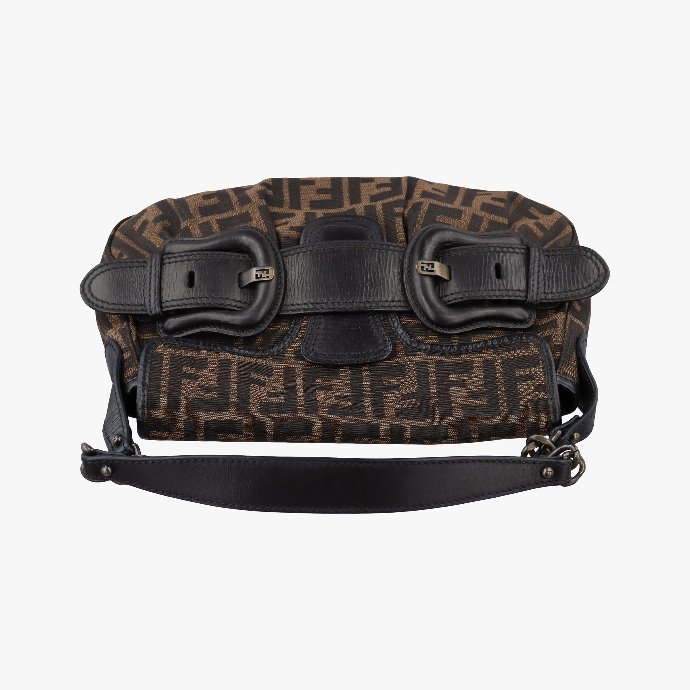 Secondhand Fendi B bag zucca Brown canvas×leather 8BR551 shoulderbag | stylenewstar