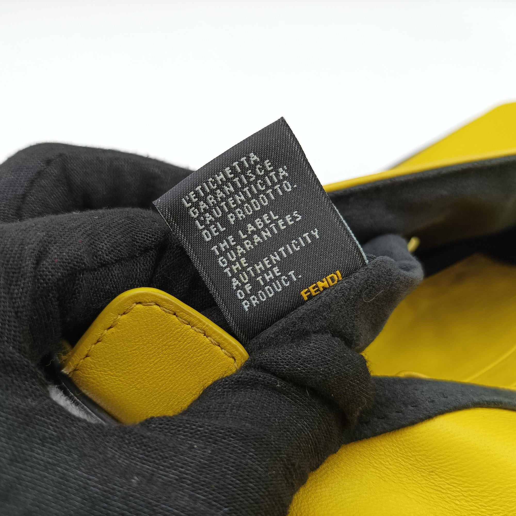 Secondhand Fendi Mini Be Baguette Yellow × Black Leather 8M0315 shoulderbag | stylenewstar