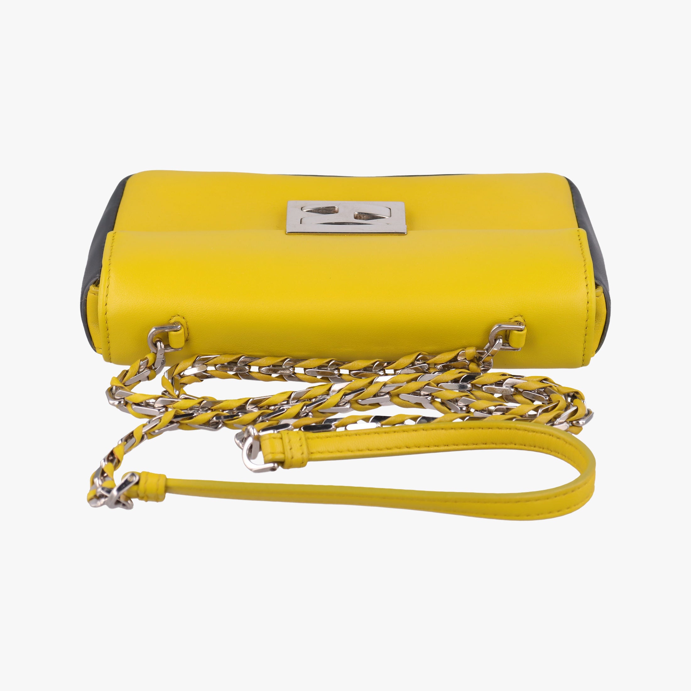Secondhand Fendi Mini Be Baguette Yellow × Black Leather 8M0315 shoulderbag | stylenewstar